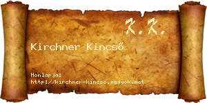 Kirchner Kincső névjegykártya