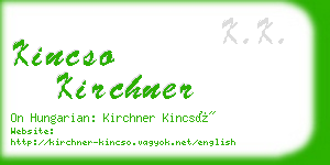 kincso kirchner business card